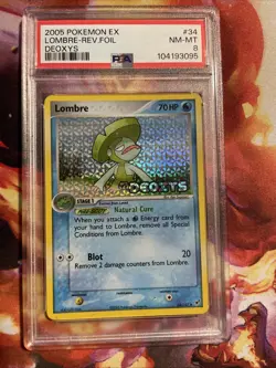 Lombre Reverse Foil Pokemon EX Deoxys #34 2005 - PSA 8 - Image 1