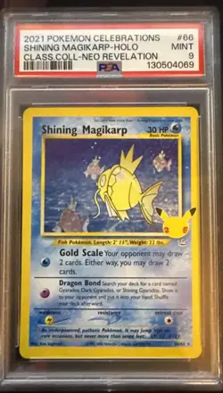 Pokemon 2021 Shining Magikarp 66/64 Celebrations Classic Collection PSA 9 - Image 1