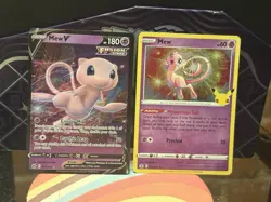 Mew 011/025 Celebrations Holo + Mew V Full Art Pokemon TCG - Image 1
