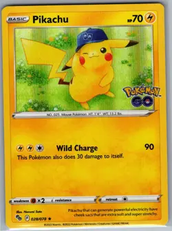 Pikachu 028/078 - SWSH Pokemon Go TCG - Holo Rare (NM) - Image 1
