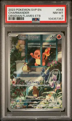 2023 POKEMON SVP EN-SV BLACK STAR PROMO #044 CHARMANDER PSA 8 - Image 1