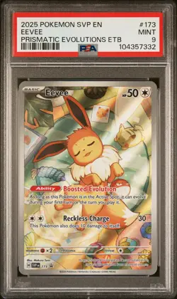 2025 POKEMON SVP EN-SV BLACK STAR PROMO #173 EEVEE PSA 9 - Image 1