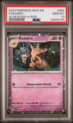 PERFECT SWIRL Kadabra PSA 10 Holo 151 Promo 064/165 Alakazam ex Box Pokemon Card - Image 1