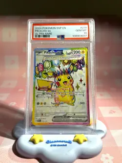 Pokemon TCG Pikachu EX Surging Sparks Ultra Rare Card 057/191 PSA Gem Mint 10 - Image 1