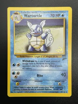 WARTORTLE W Stamp Stamped Pokemon Card - WOTC Promo Base Set 2 63/130 NM LP (B) - Image 1
