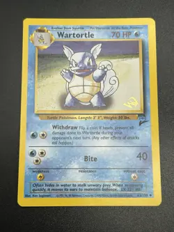 WARTORTLE W Stamp Stamped Pokemon Card - WOTC Promo Base Set 2 63/130 NM LP (B) - Image 2