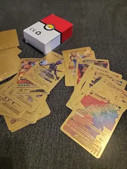 74 Gold Foil Pokemon Cards Set - V, VMAX, Legendary & Rare Designs - Sealed Box - Image 4