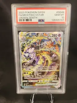 2023 POKEMON SWORD & SHIELD CROWN ZENITH #GG44 FULL ART/MEWTWO VSTAR PSA 10 - Image 1