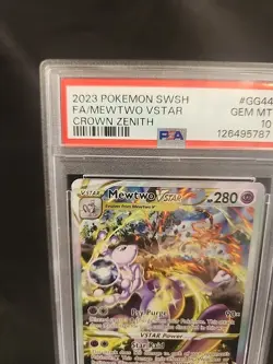 2023 POKEMON SWORD & SHIELD CROWN ZENITH #GG44 FULL ART/MEWTWO VSTAR PSA 10 - Image 2