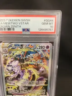 2023 POKEMON SWORD & SHIELD CROWN ZENITH #GG44 FULL ART/MEWTWO VSTAR PSA 10 - Image 3