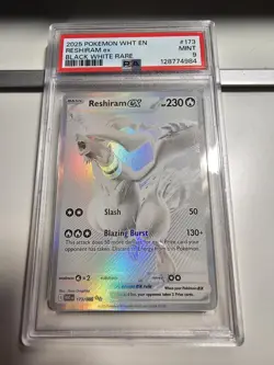 Pokemon 2025 Reshiram ex 173 White Flare PSA 9 MINT - Image 1