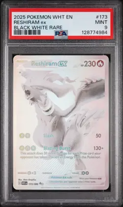 Pokemon 2025 Reshiram ex 173 White Flare PSA 9 MINT - Image 3