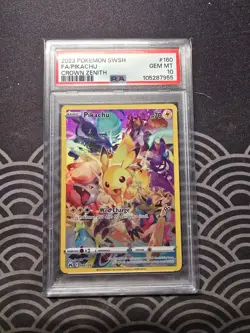 PIKACHU 2023 POKEMON SWSH CROWN ZENITH SECRET RARE 160/159 PSA 10 - Image 1