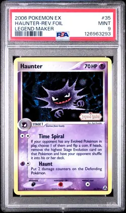 2006 POKEMON EX LEGEND MAKER #35 HAUNTER-REVERSE FOIL PSA 9 - Image 1