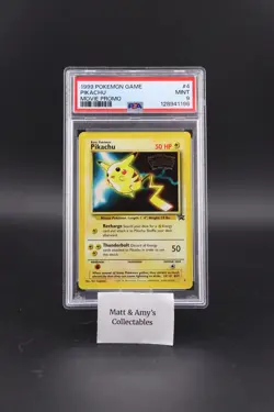1999 POKEMON GAME MOVIE MOVIE PROMO #4 PIKACHU PSA 9 MINT STAMPED WB - Image 1