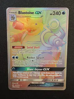 Blastoise GX 218/214 Pokemon TCG Unbroken Bonds Rainbow Card - LP - Image 1