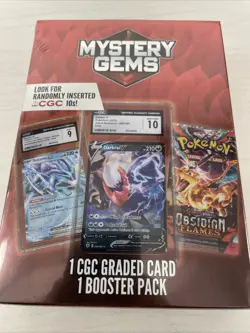 Pokemon Mystery Gems 1 CGC Graded Card & 1 Booster Pack 2025! New Sealed Box! - Image 2