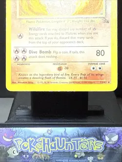 Pokemon Card Moltres 12/62 Fossil Set Rare Holo WOTC Played 2 - Image 3