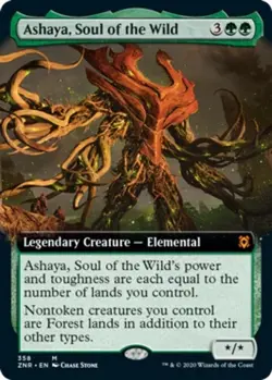 1 x Ashaya, Soul of the Wild - Extended Art - Zendikar Rising - NM-Mint - MTG - Image 1
