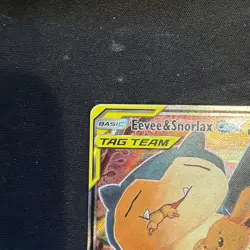 Pokemon TCG Eevee & Snorlax GX SM169 Tag Team Holo Black Star Promo LP - Image 3