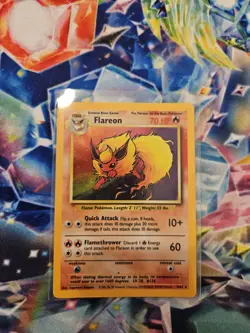 Pokemon TCG Flareon Jungle 3/64 Holo Unlimited Holo Rare - Image 1