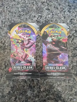 Pokemon TCG Sword & Shield Rebel Clash Sleeved Booster Pack X2 Sealed New - Image 1