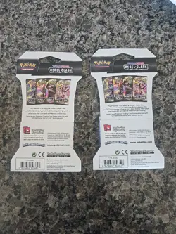 Pokemon TCG Sword & Shield Rebel Clash Sleeved Booster Pack X2 Sealed New - Image 2
