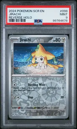 2024 POKEMON STELLAR CROWN SCR EN #98 JIRACHI REVERSE HOLO PSA 9 POP 8! - Image 1