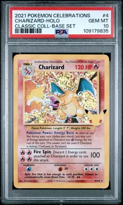 2021 POKEMON CELEBRATIONS CLASSIC COLL #4 CHARIZARD-HOLO PSA 10 - Image 1
