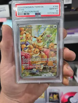 Pokemon TCG Eevee Illustration Rare Twilight Masquerade #188/167 PSA 10 - Image 1
