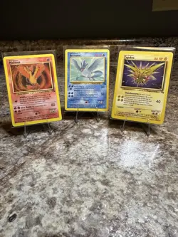 Moltres Zapdos Articuno Lot Pokemon TCG WOTC Base Set Fossil MP - Image 1