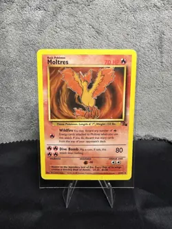 Moltres Zapdos Articuno Lot Pokemon TCG WOTC Base Set Fossil MP - Image 2