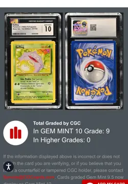 Pokemon Koffing 1999 PORTUGUESE Base Set 1st Edition CGC 10 Gem Mint (POP 9) - Image 3