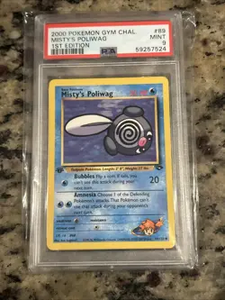 2000 Pokemon Gym Challenge 1st Edition Misty's Poliwag #89 PSA 9 - Image 1