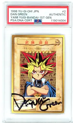 PSA Signed Dan Green Yu-Gi-Oh! TCG Yami Yugi #2 Bandai 1st Gen 1998 (Japanese) - Image 1
