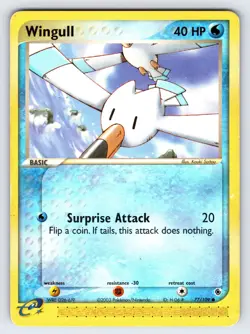 Wingull 77/109 2003 EX Ruby & Sapphire Base Pokemon Card e-Reader Common - Mp - Image 1