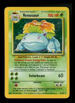 #3 Venusaur 15/102 Base Set 1999 Holo Rare WOTC Pokemon Card TCG - Image 1