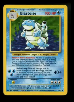 Blastoise 2/102 Base Set 1999 Holo Rare WOTC Pokemon Card TCG - Image 1