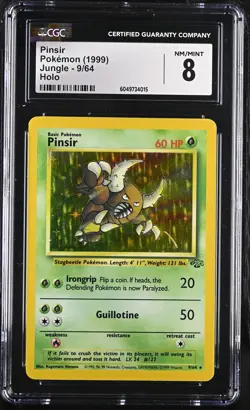CGC 8 Pinsir 9/64 Holo Jungle Pokemon Card - Image 1