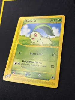 Chikorita 100/165 - Expedition Base Set 2002 Non Holo Pokemon Card - LP - Image 2