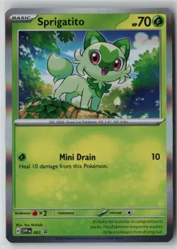 Sprigatito 001 Pokemon TCG Scarlet & Violet Promo Cards Holo (Near Mint) NM 1 - Image 1