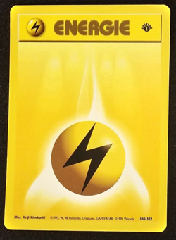 NM - Lightning Energy 100/102 - 1st Edition - Base Set - German - Pokemon Card - Image 1