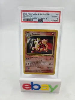 2000 POKEMON PROMO BLACK STAR POKEMON LEAGUE #6 ARCANINE PSA 8 - Image 1