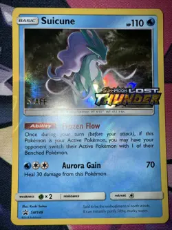 Pokemon - 2018 - Sun & Moon - Lost Thunder - Suicune - Staff Promo - SM143 - Image 1
