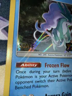 Pokemon - 2018 - Sun & Moon - Lost Thunder - Suicune - Staff Promo - SM143 - Image 2