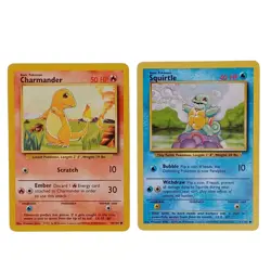 🔥 Pokemon Base Set Charmander & Squirtle Lot 1999 Vintage WOTC Original NM - Image 1