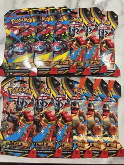 Pokemon Mega Evolution Sleeved Booster Packs Lot Of 12 Factory Sealed New - Image 1