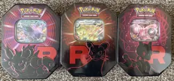 Pokemon TCG Team Rocket Tins Set of 3 Mewtwo & Nidoking & Persian Factory Sealed - Image 1