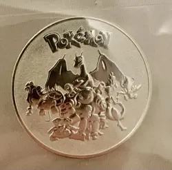 Pokemon Charizard Silver Collectible Coin Rare Pokemon 1st Edition - Image 2