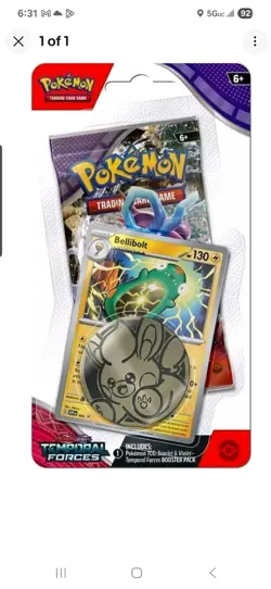 Pokemon Temporal Forces Booster checklane Pack - Random Art/Coin - SEALED - Image 1